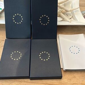 4 pcs vintage American Mint navy blue six coin holder box with sleeves